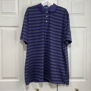 🤎 Snake Eyes Players Purple Striped Golf / Polo Shirt - XL